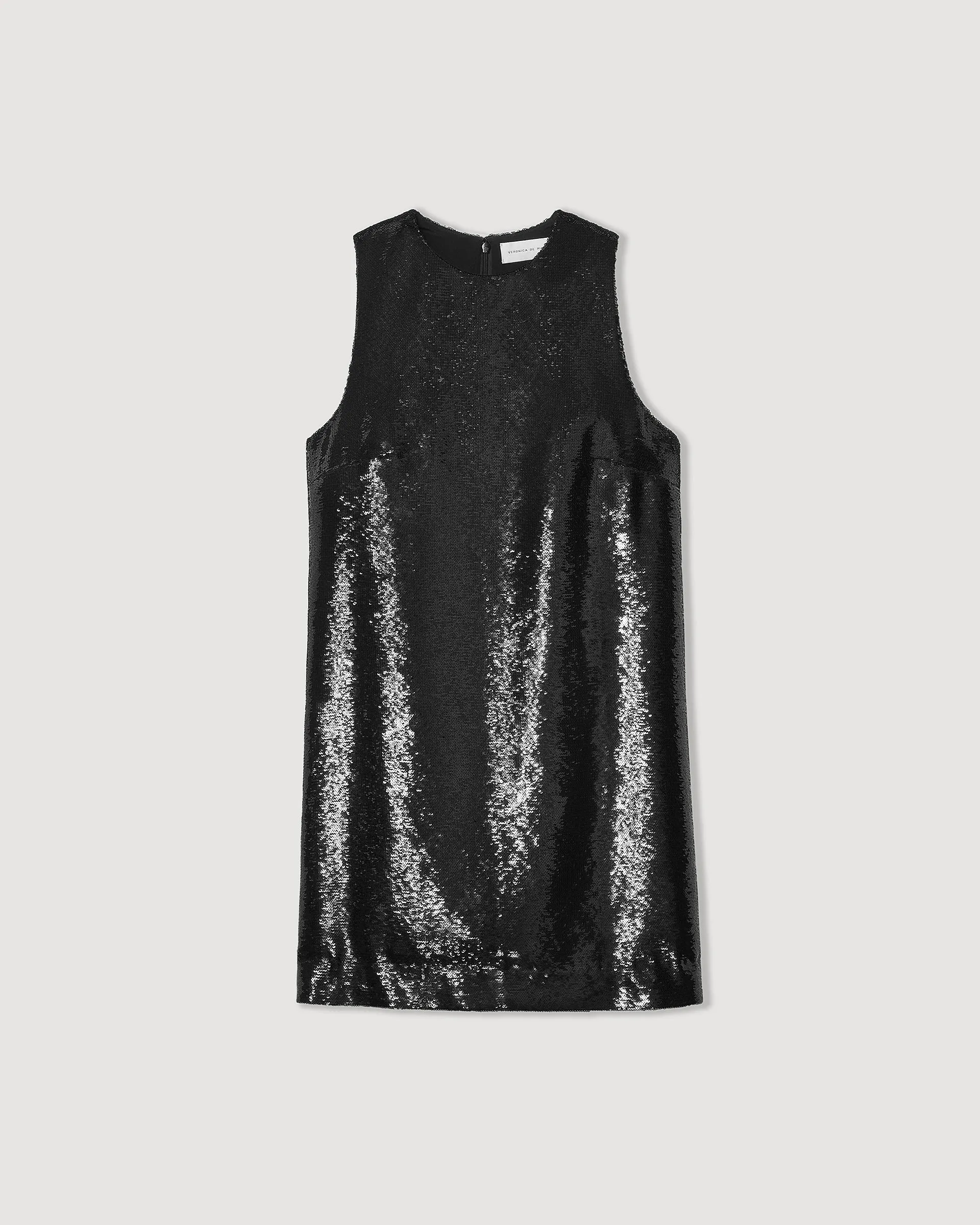 Kat Dress in Flat Sequin, Black