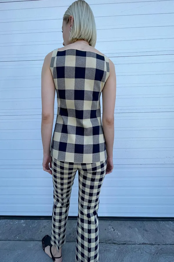 Kick Gingham Pant In Navy Light Khaki (Sold Out)