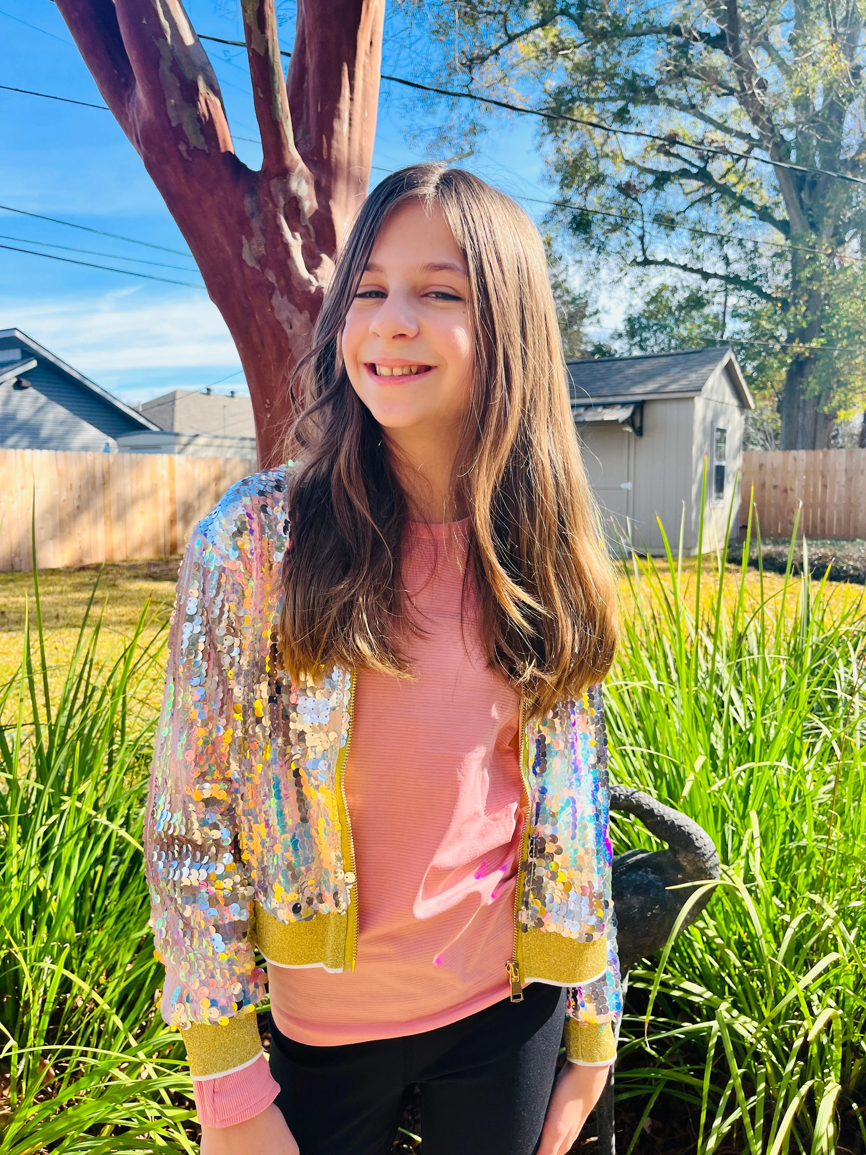 KIDS JUST WANNA HAVE FUN SEQUIN JACKET