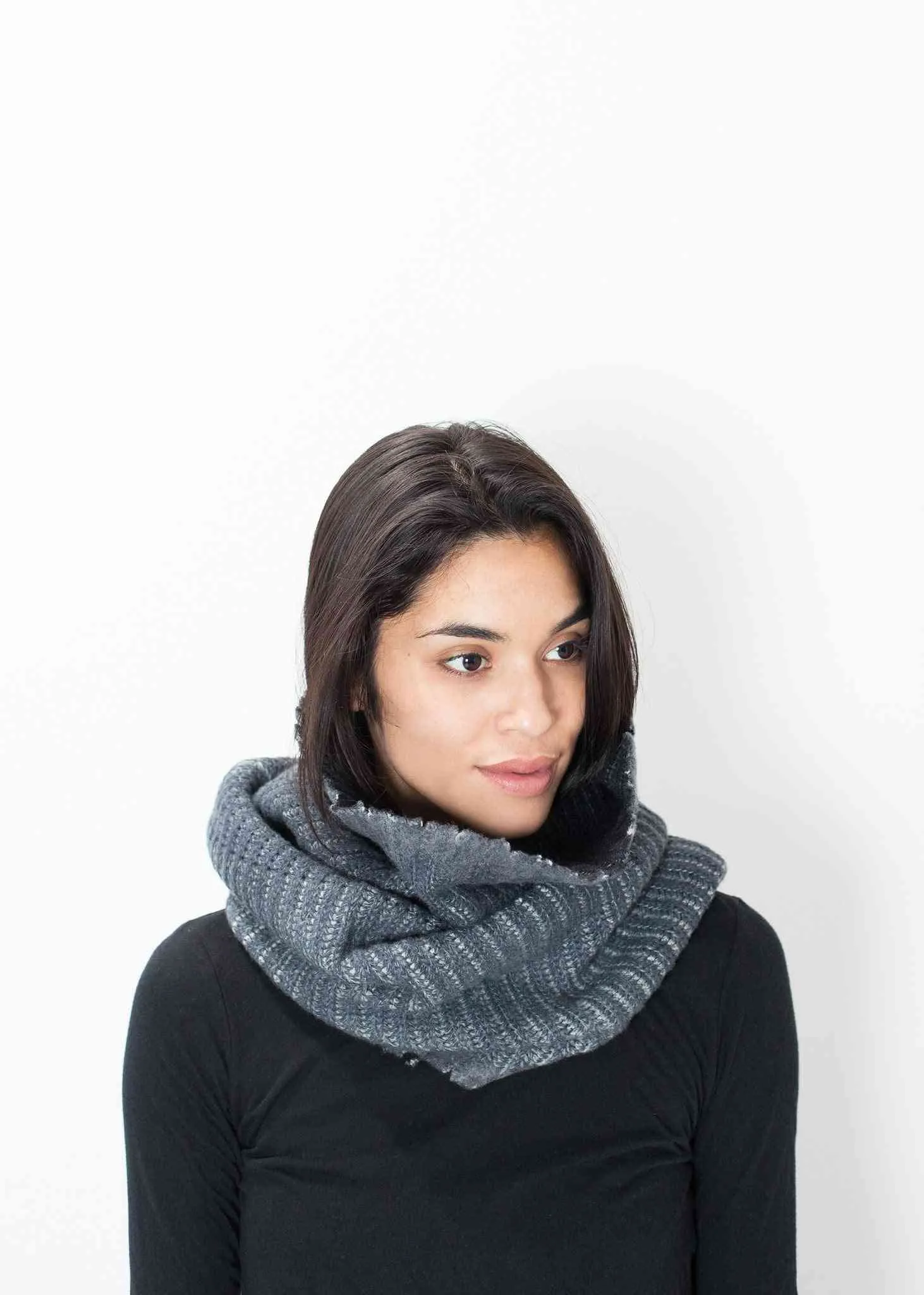 Knit Neck Warmer in Grey