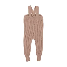 Knit overall and onesie - Dusty pink