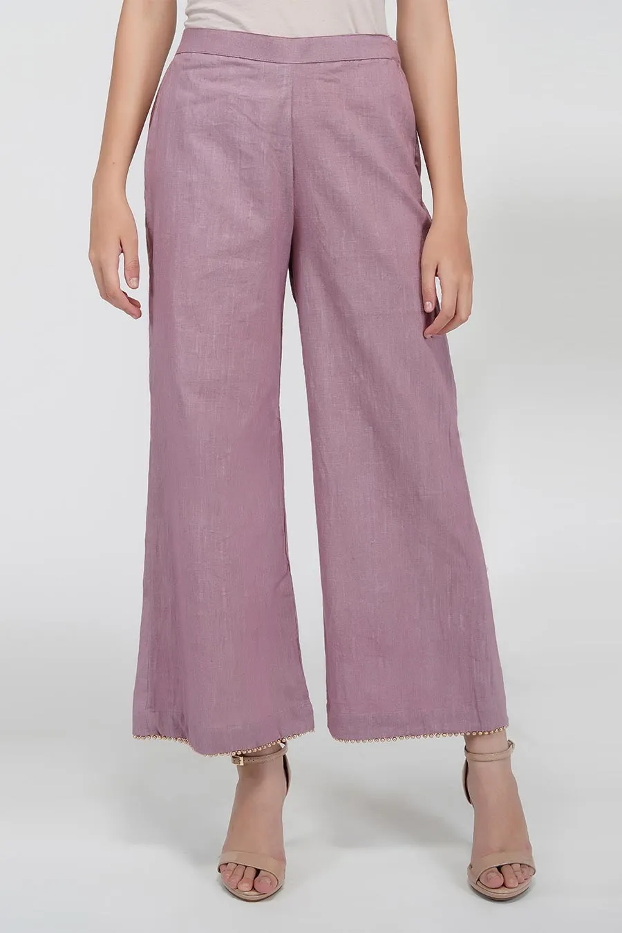 Mauve Flared Kurta & Pants Set