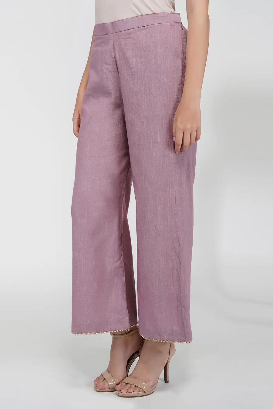 Mauve Flared Kurta & Pants Set