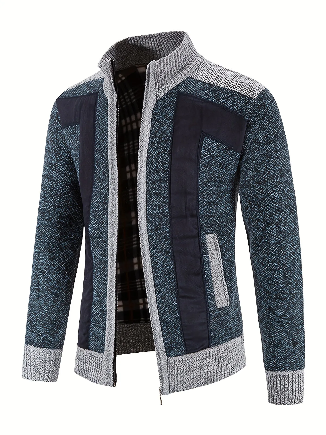 Men's Elegant  Cardigan Jacket | Stand Collar Sweater Coat
