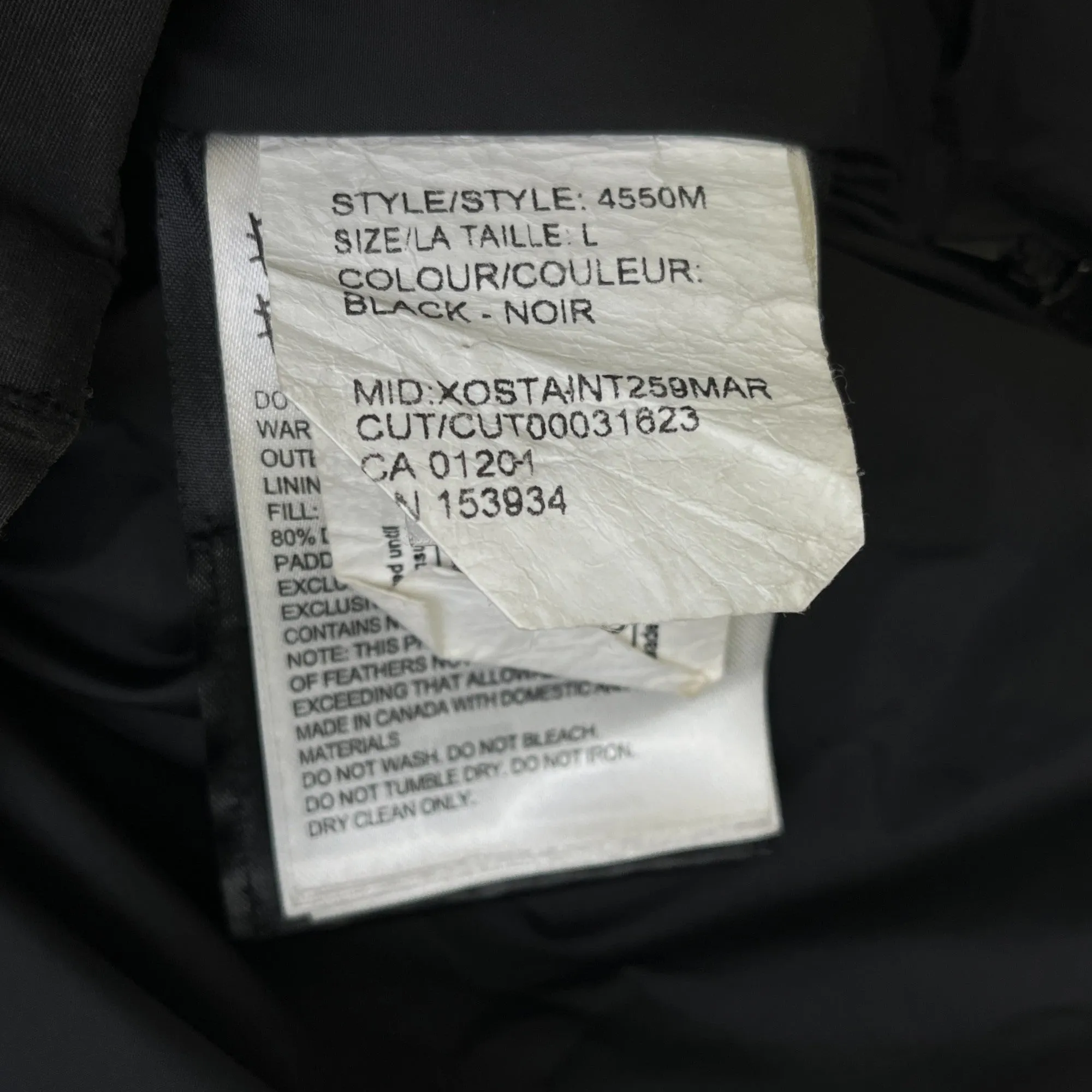 Men's Maitland Down Jacket Black Size L