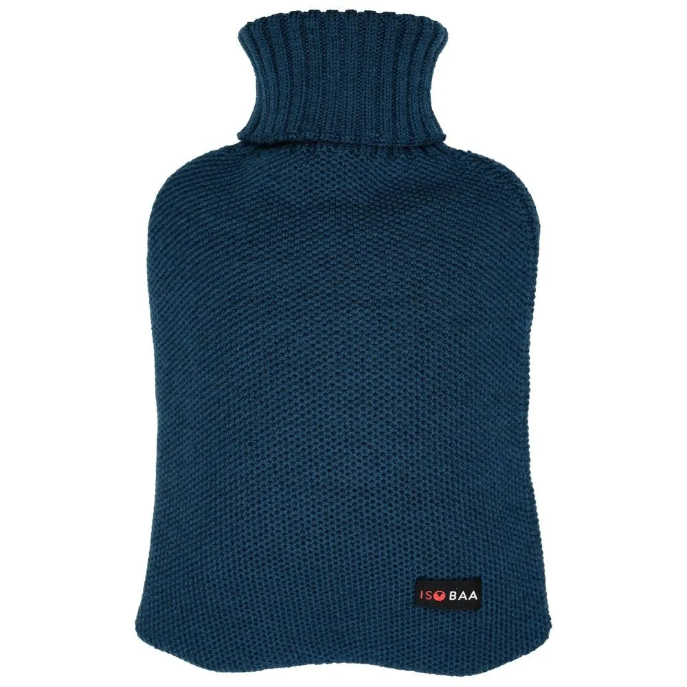Merino Honeycomb Hot Water Bottle Cover (Petrol)