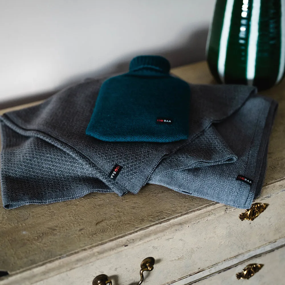 Merino Honeycomb Hot Water Bottle Cover (Petrol)