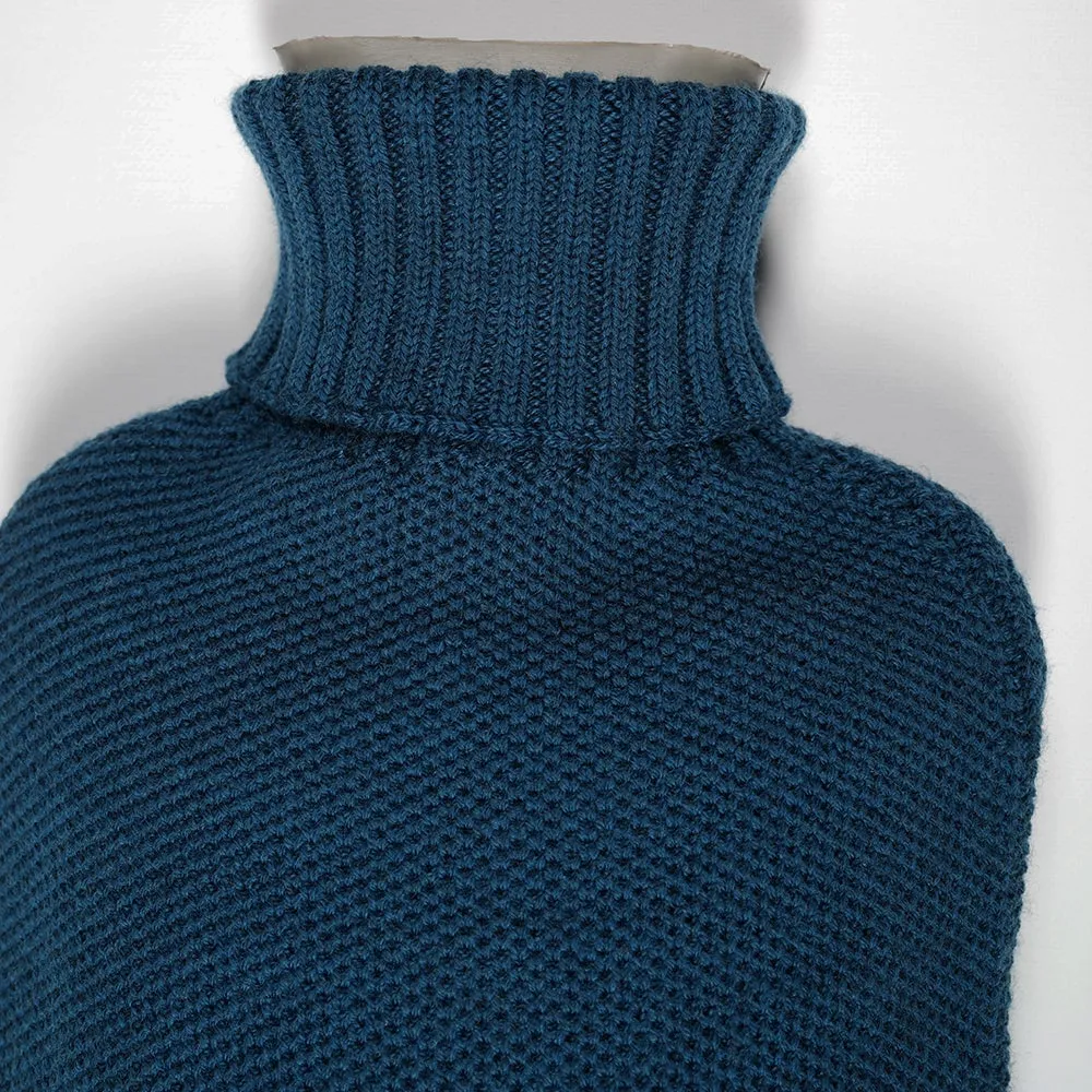 Merino Honeycomb Hot Water Bottle Cover (Petrol)