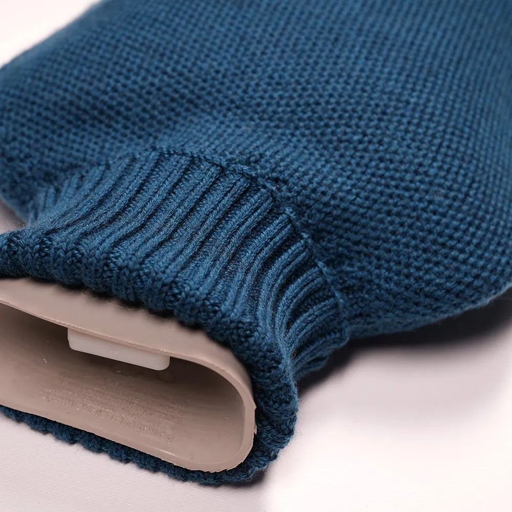 Merino Honeycomb Hot Water Bottle Cover (Petrol)