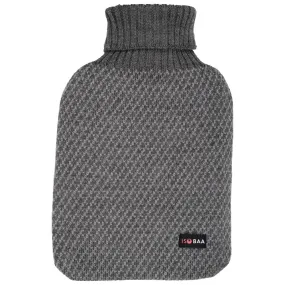 Merino Jacquard Hot Water Bottle Cover (Charcoal/Smoke)