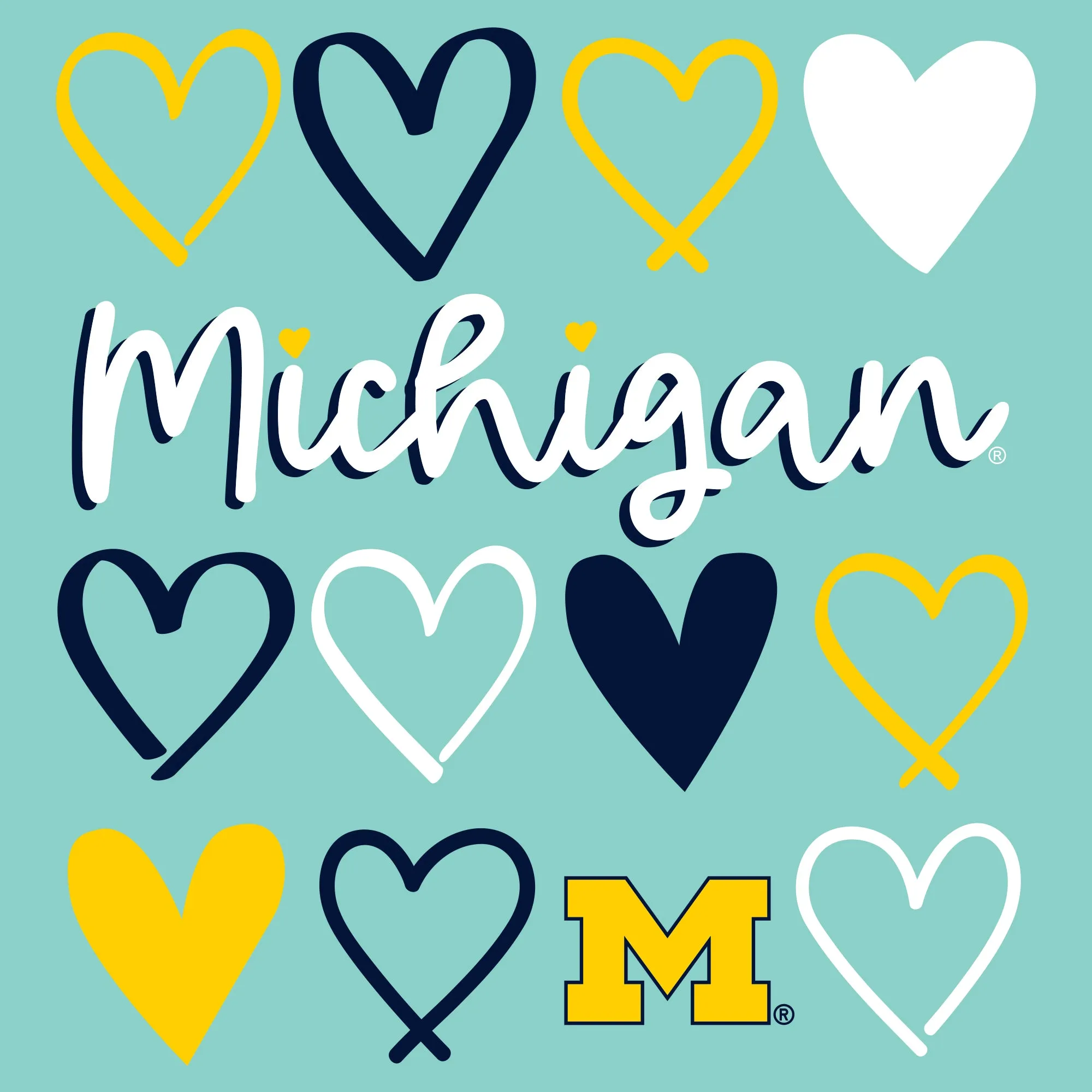 Michigan Hearts Infant Flutter Sleeve Bodysuit - Saltwater