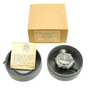 Original WWII U.S. A.A.C. Unissued Shock Absorbing Case for Navigation Pocket Watch with Type A-8 Watch