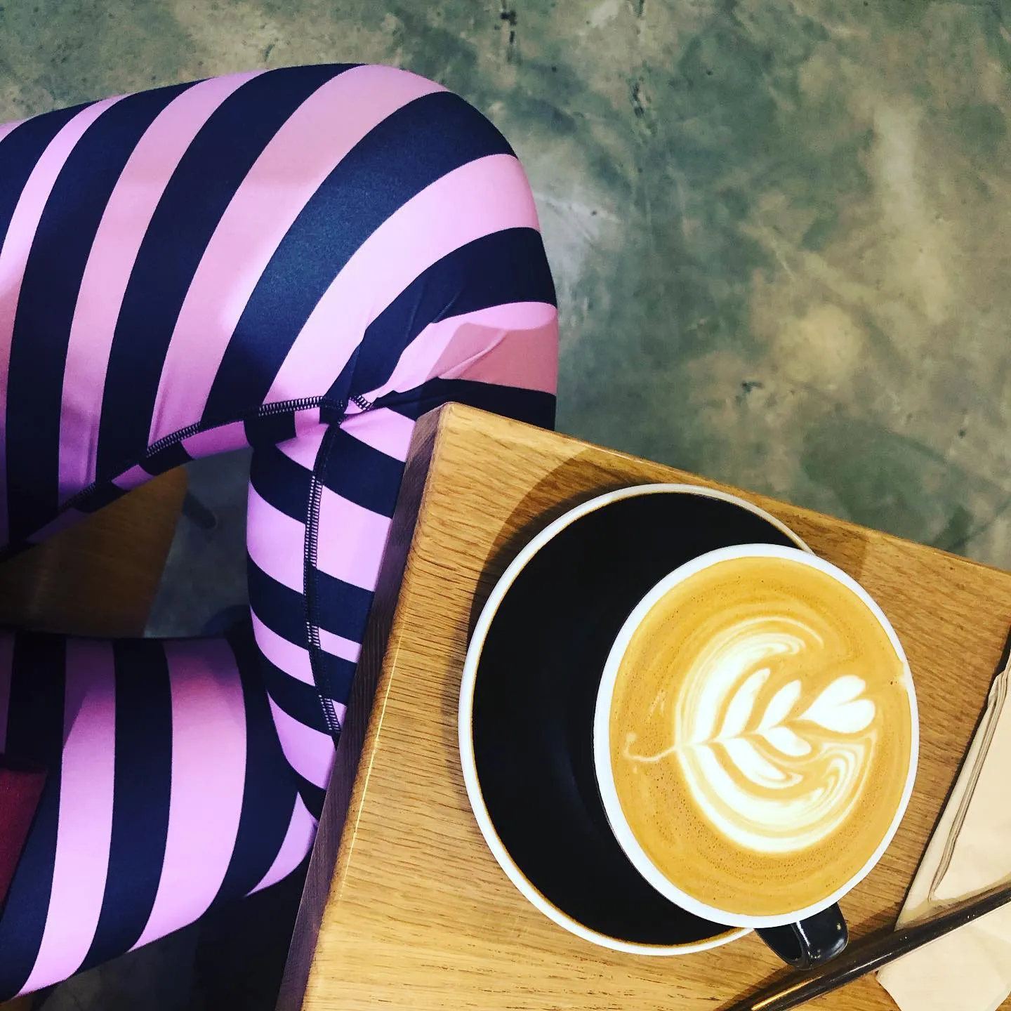 Pink Black Stripes Yoga Leggings, Diagonally Striped Women's Soft Tights For Ladies-Made in USA/EU/MX