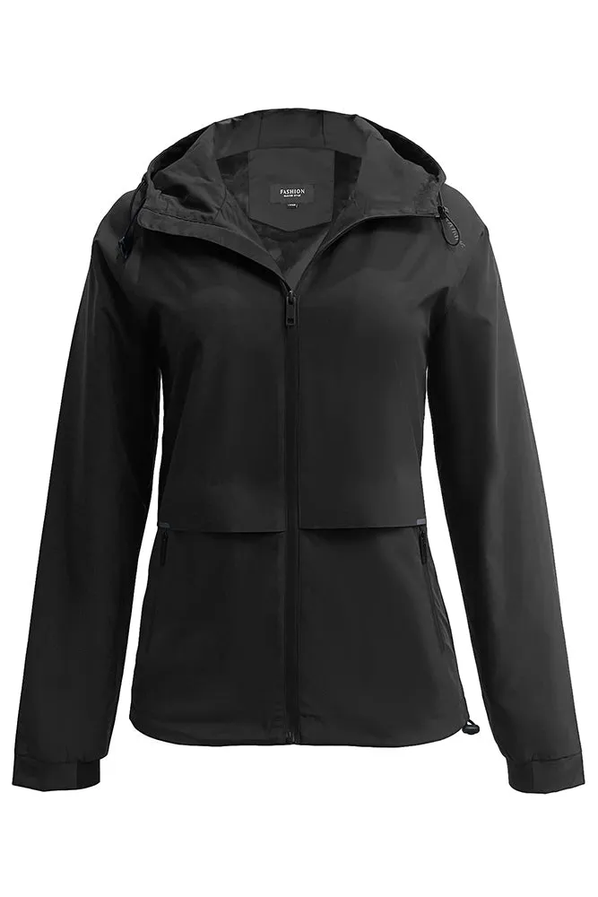 Plain Open Zipper Pockets Winter Outfits Hooded Outdoor Jackets