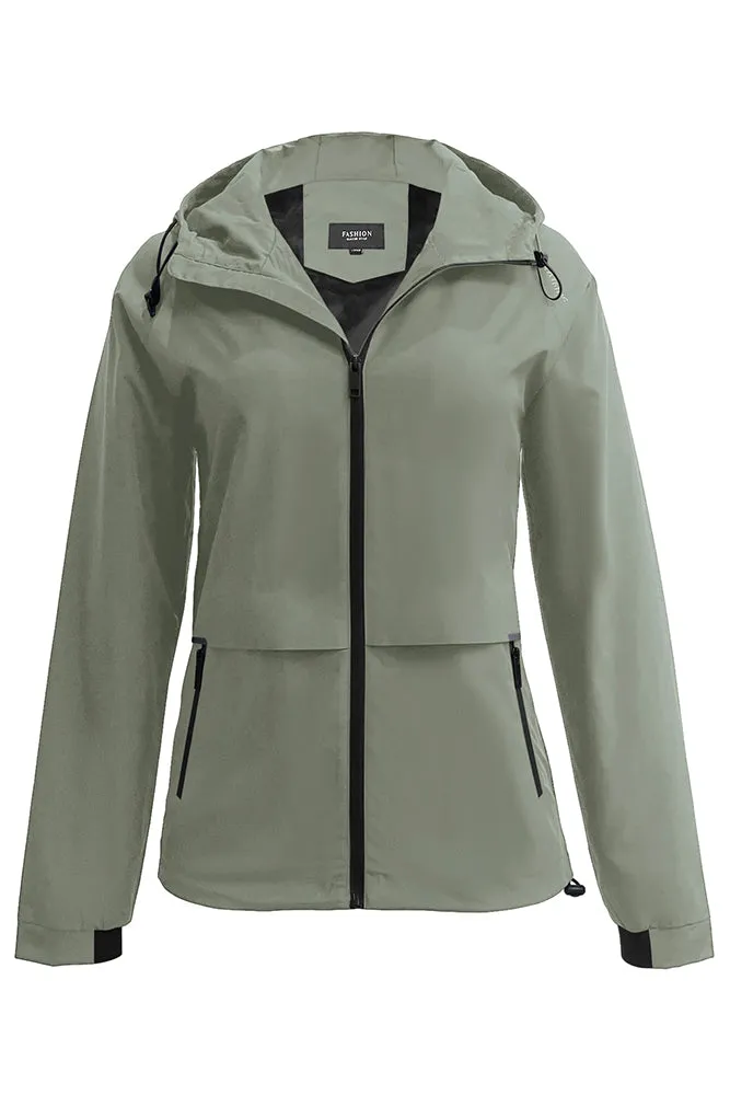 Plain Open Zipper Pockets Winter Outfits Hooded Outdoor Jackets