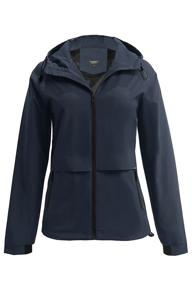 Plain Open Zipper Pockets Winter Outfits Hooded Outdoor Jackets
