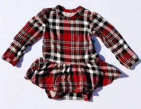 Posh Peanut Noah Plaid L/S Twirl Skirt Bodysuit