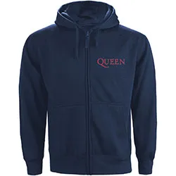 Queen Unisex Zipped Hoodie: Classic Crest (Back Print)