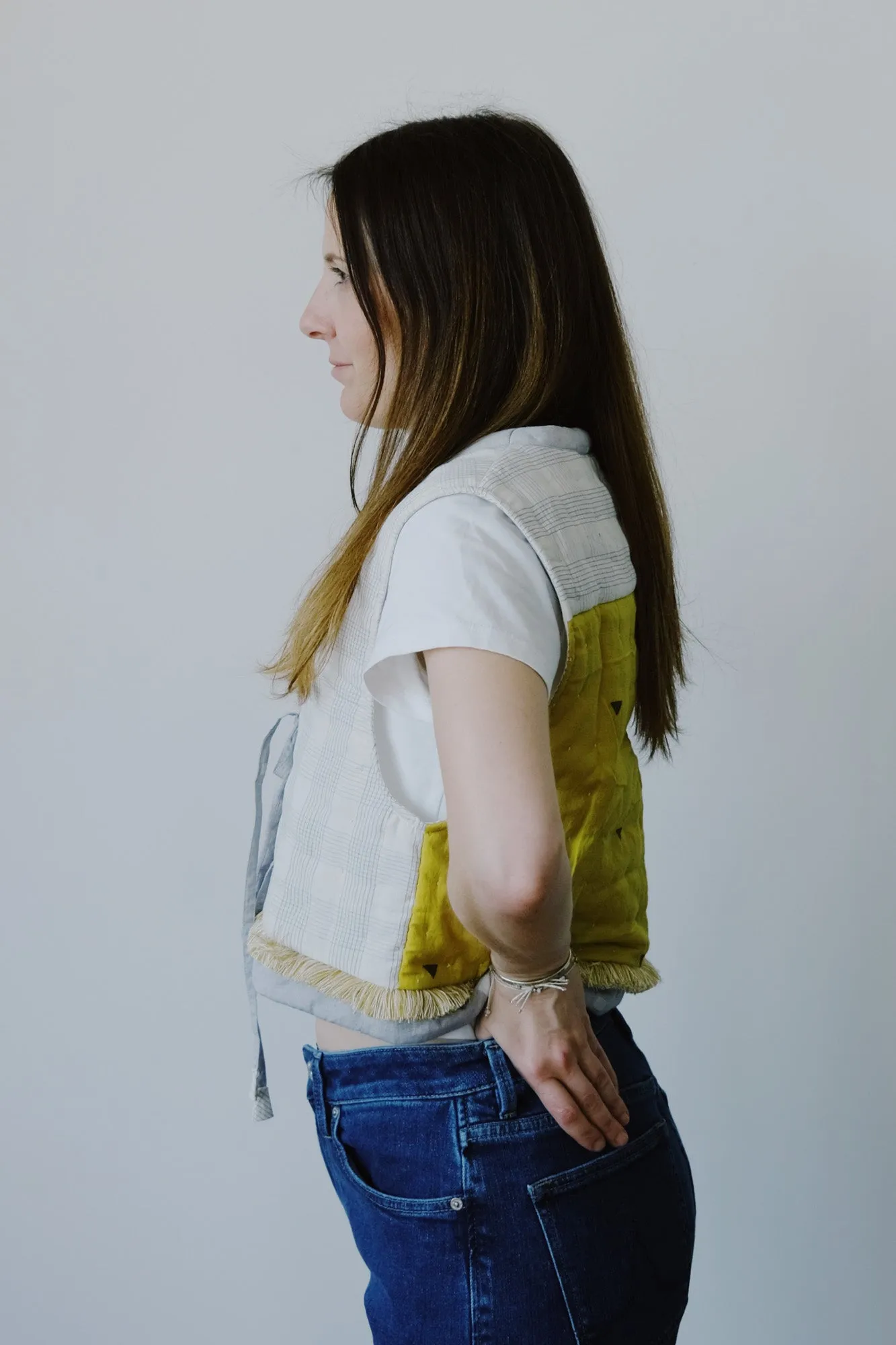 quilted gilet - mustard