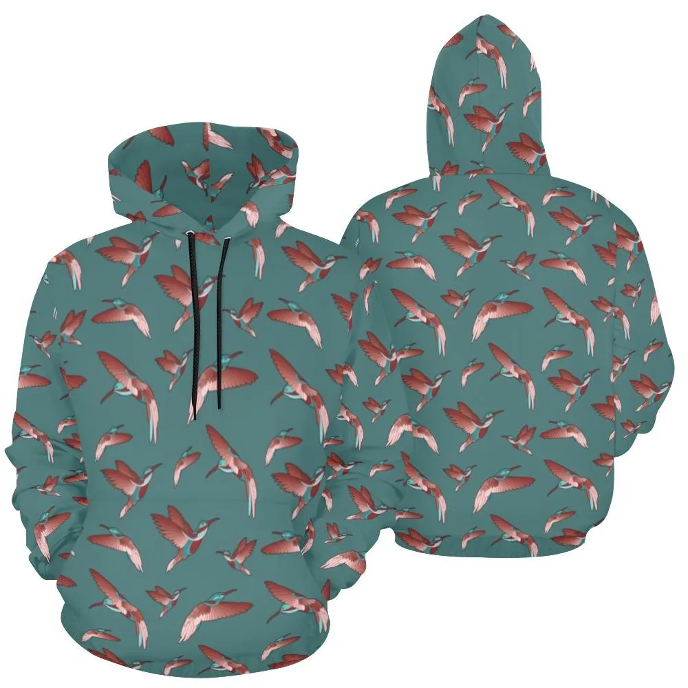 Red Swift Turquoise Hoodie for Women (USA Size)