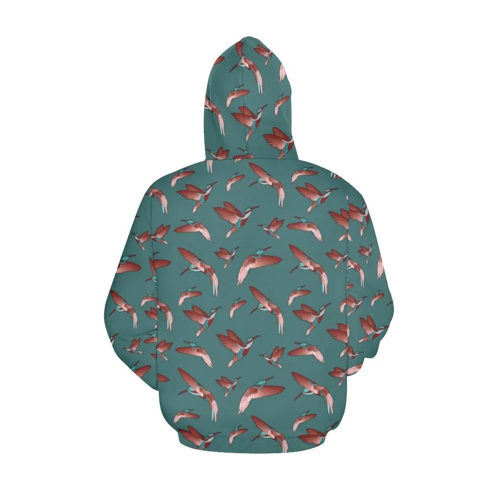 Red Swift Turquoise Hoodie for Women (USA Size)