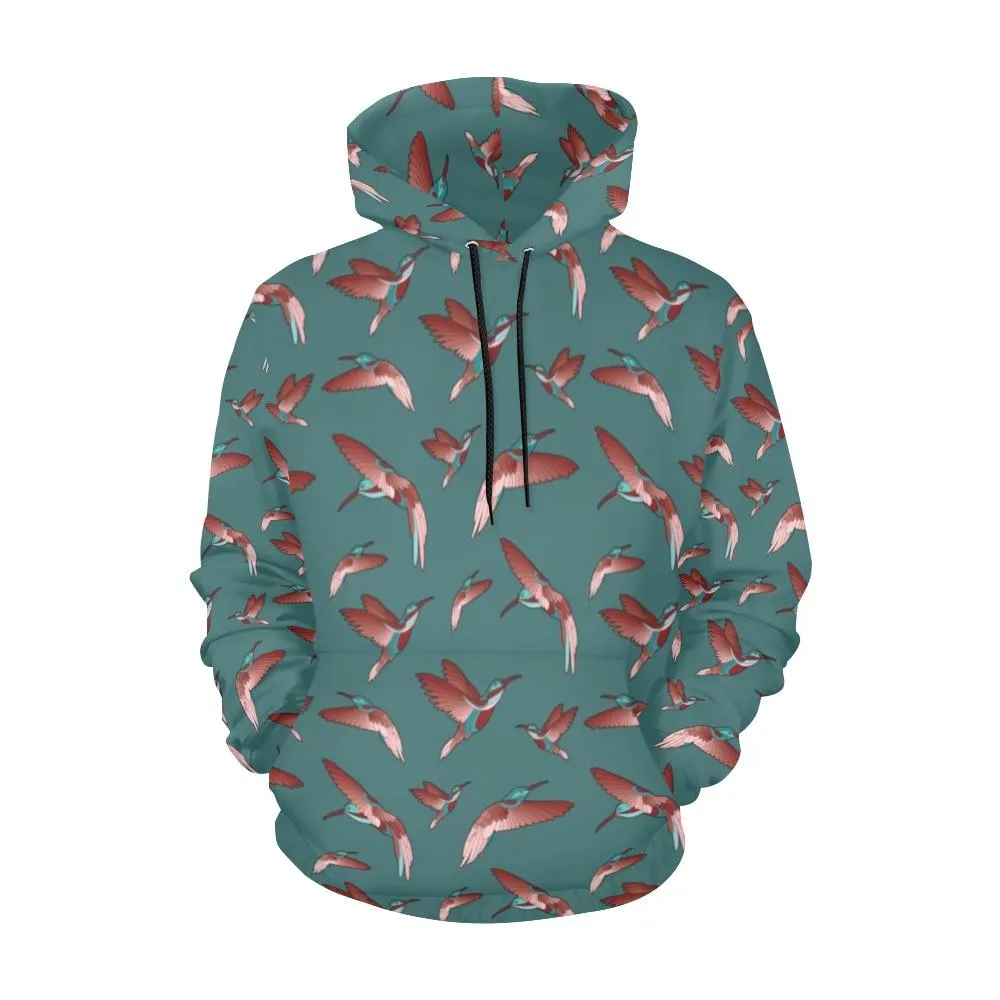 Red Swift Turquoise Hoodie for Women (USA Size)