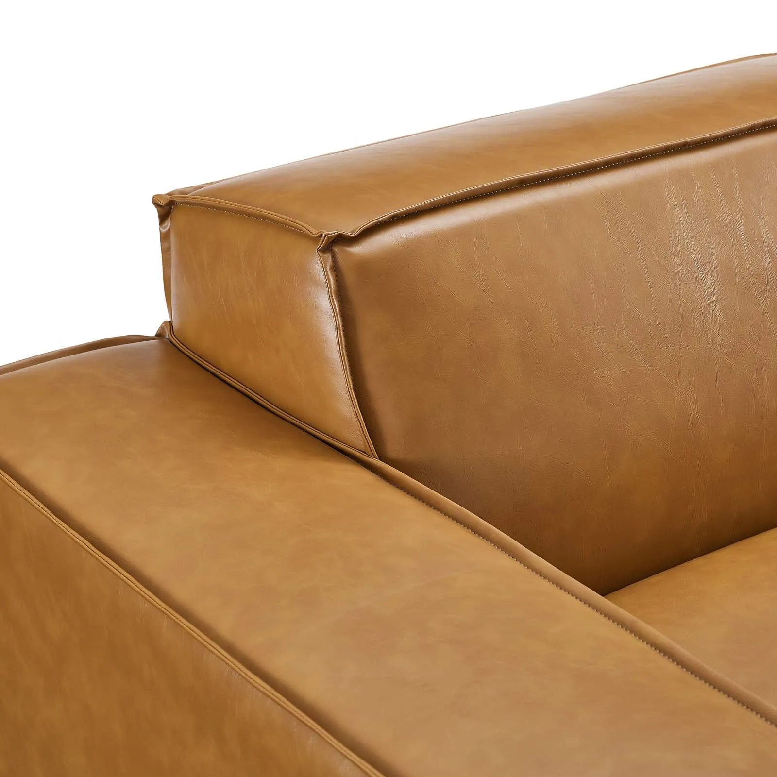 Restore 7-Piece Vegan Leather Sectional Sofa Tan EEI-4716-TAN