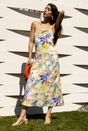 SALE - Mckay Tropical Print Midi Slip Dress