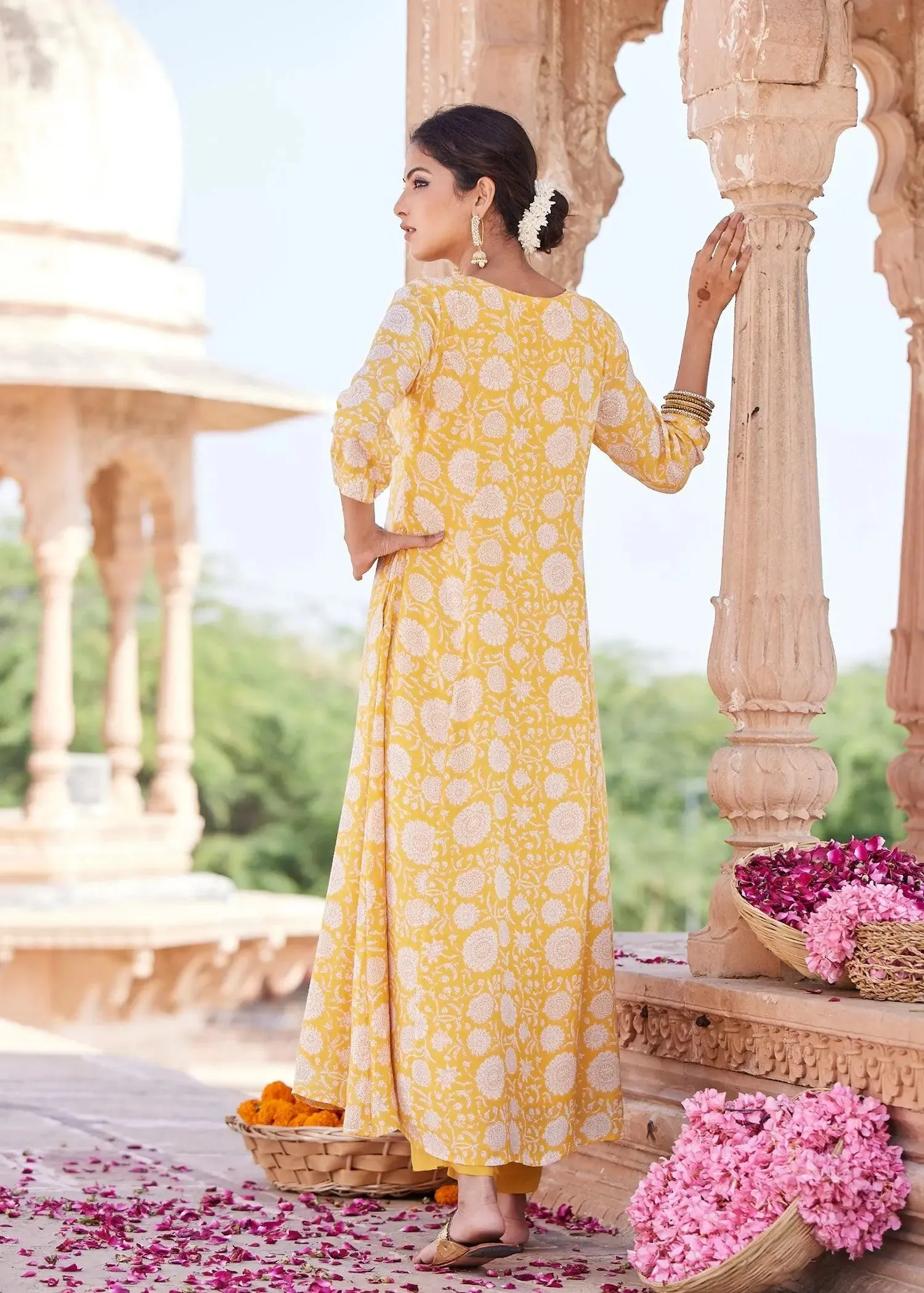 Shubhangi Yellow Flared Kurta