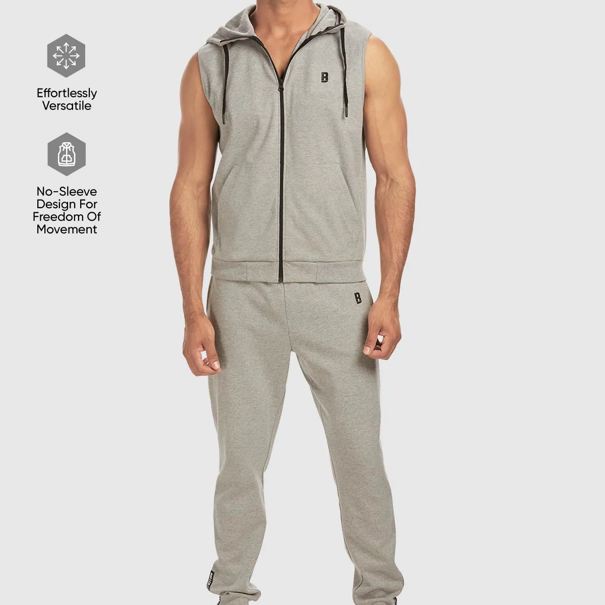 Sleeveless Hoodie - Grey