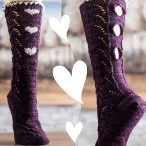 Socks pattern Three of heart