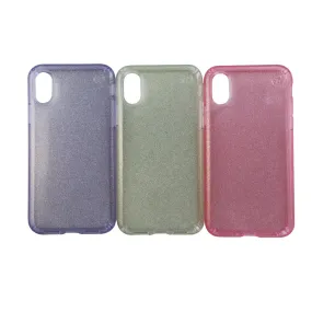 Speck Presidio Clear Glitter Case 3 Pack for iPhone Xs/X - Pink Gold and Purple