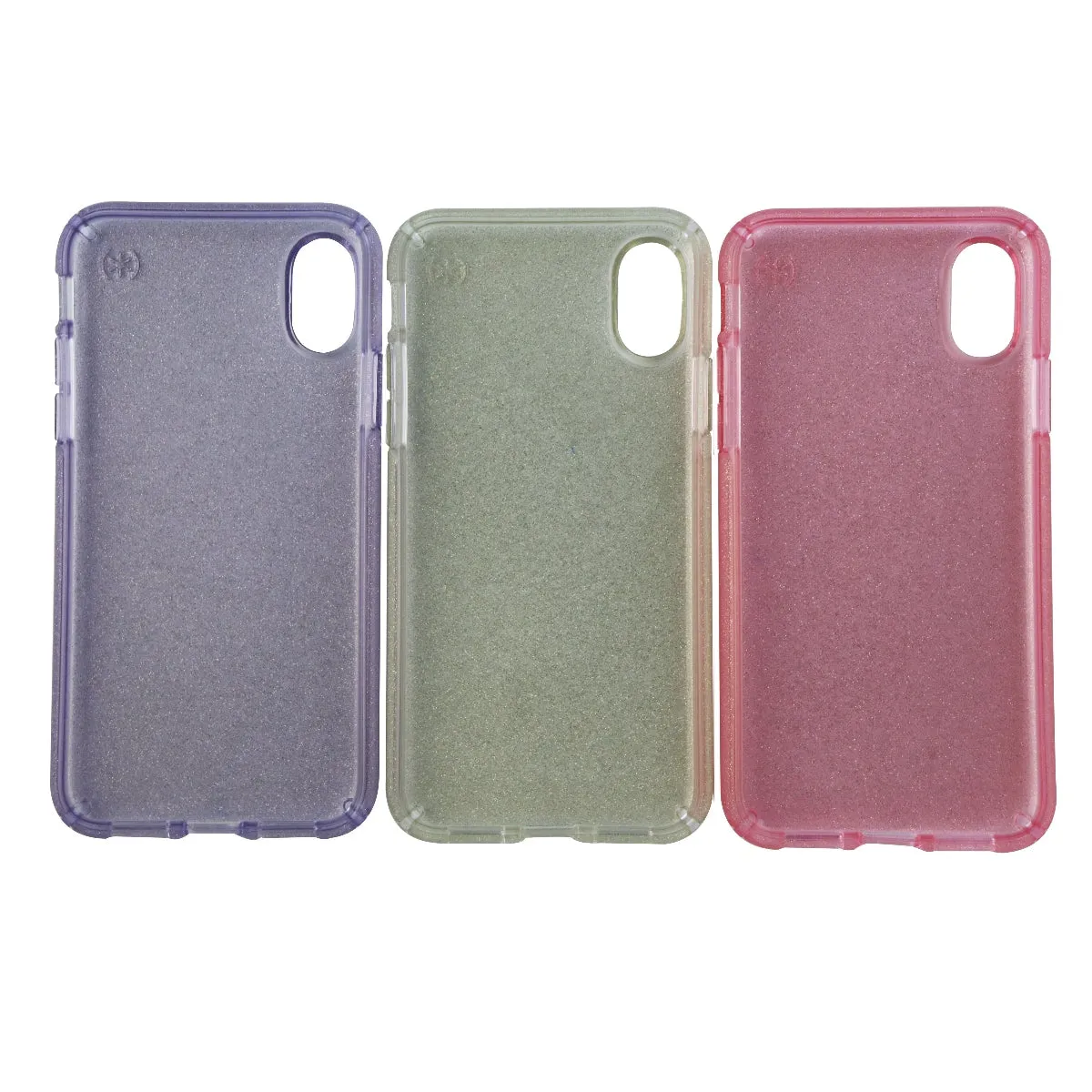 Speck Presidio Clear Glitter Case 3 Pack for iPhone Xs/X - Pink Gold and Purple