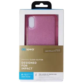 Speck Presidio Clear Glitter Case for Apple iPhone XR - Bella Pink/Gold Glitter