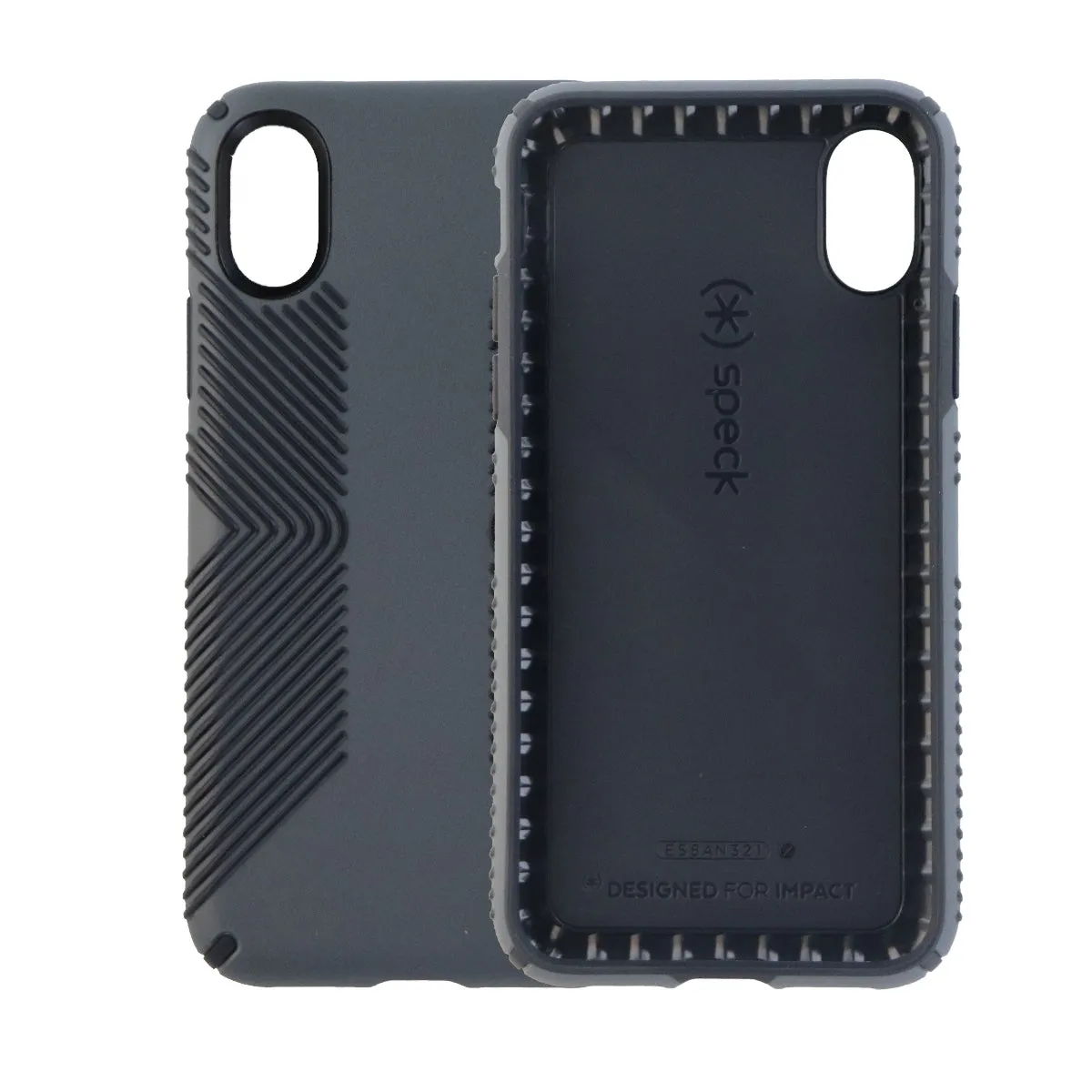 Speck Presidio Grip Series Case for Apple iPhone X - Charcoal Gray/Black