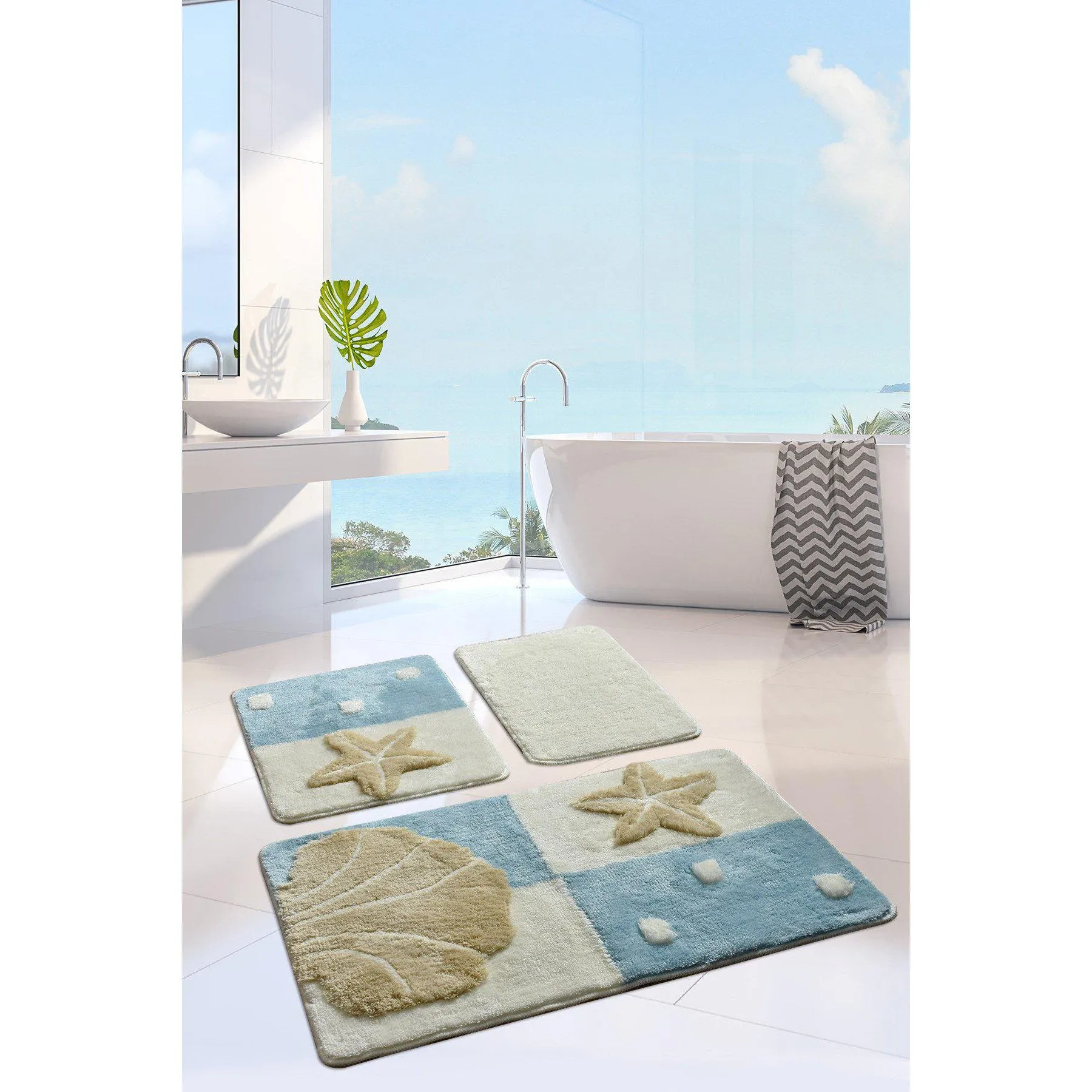 Starfish Blue 4  Bath Mat