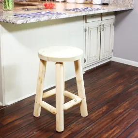 Sunnydaze Round Backless Wooden Bar Stool - 24" H