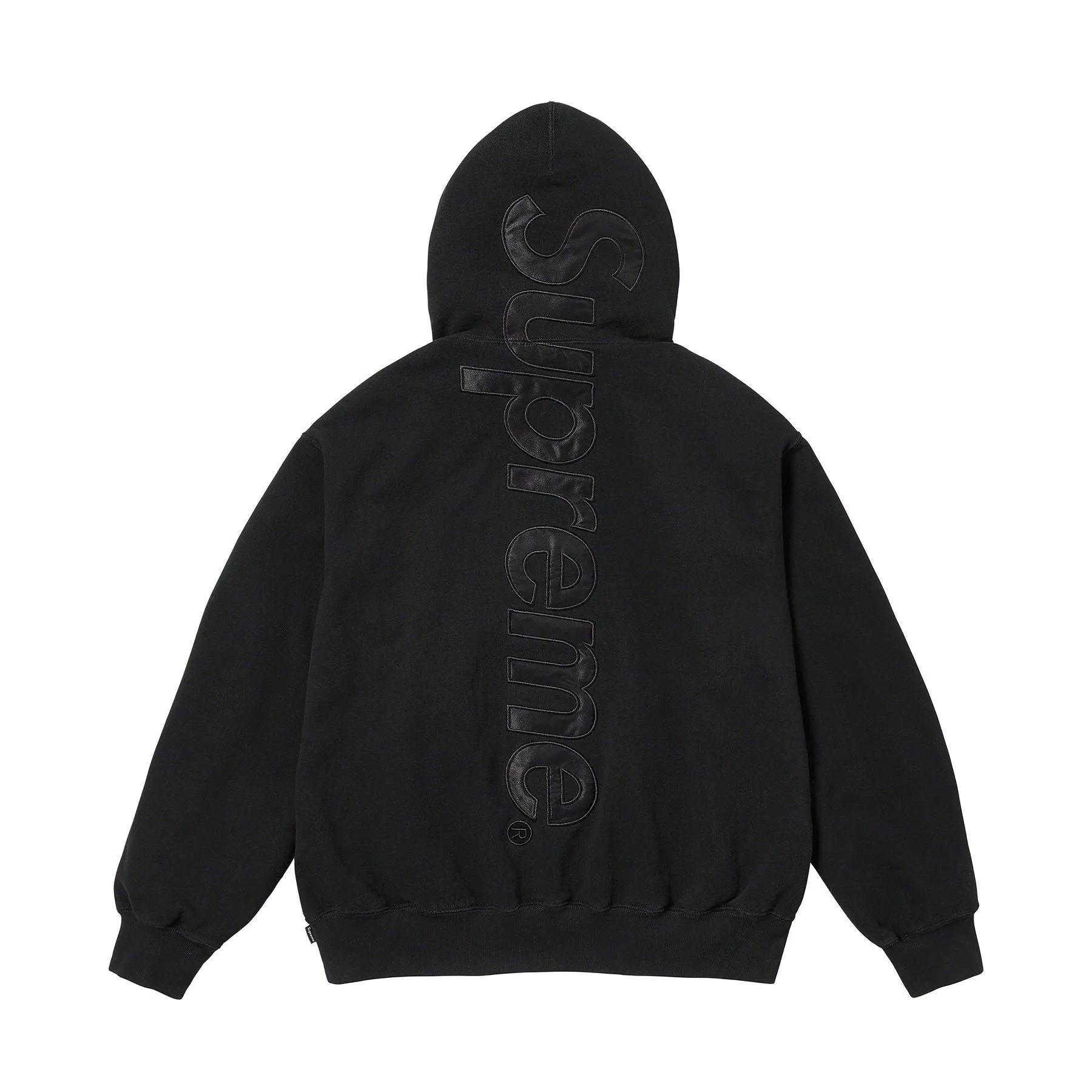 Supreme Satin Appliqué Hoodie 'Black'