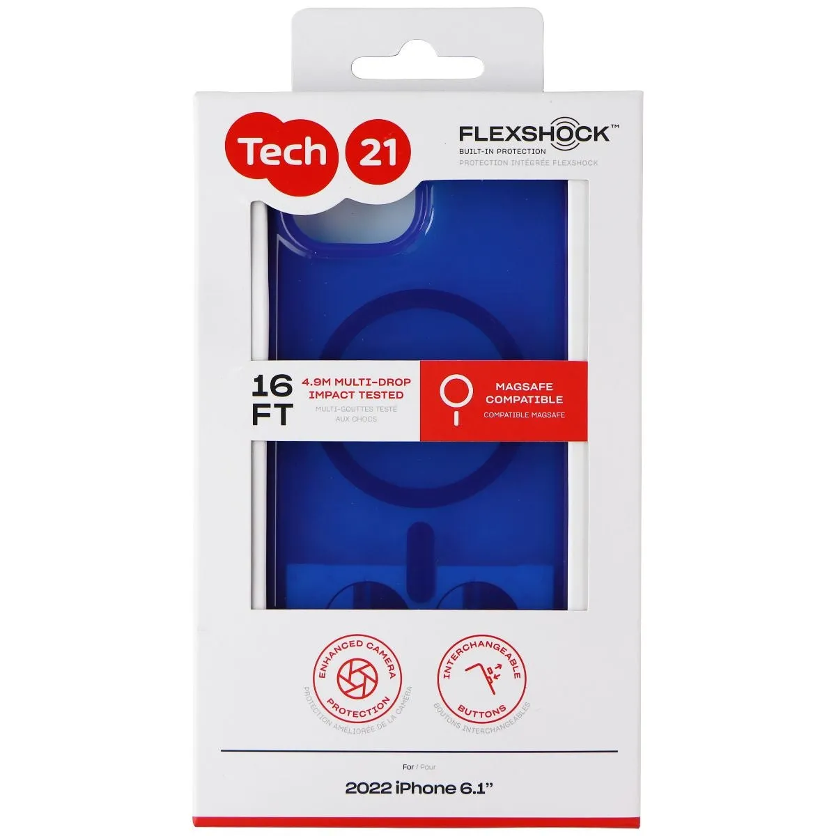 Tech21 EvoCheck Series Gel Case for MAgSafe for Apple iPhone 14 - Blue