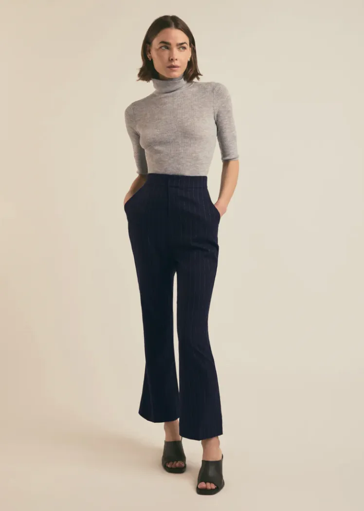 The Phoebe Pant - Navy Pinstripe