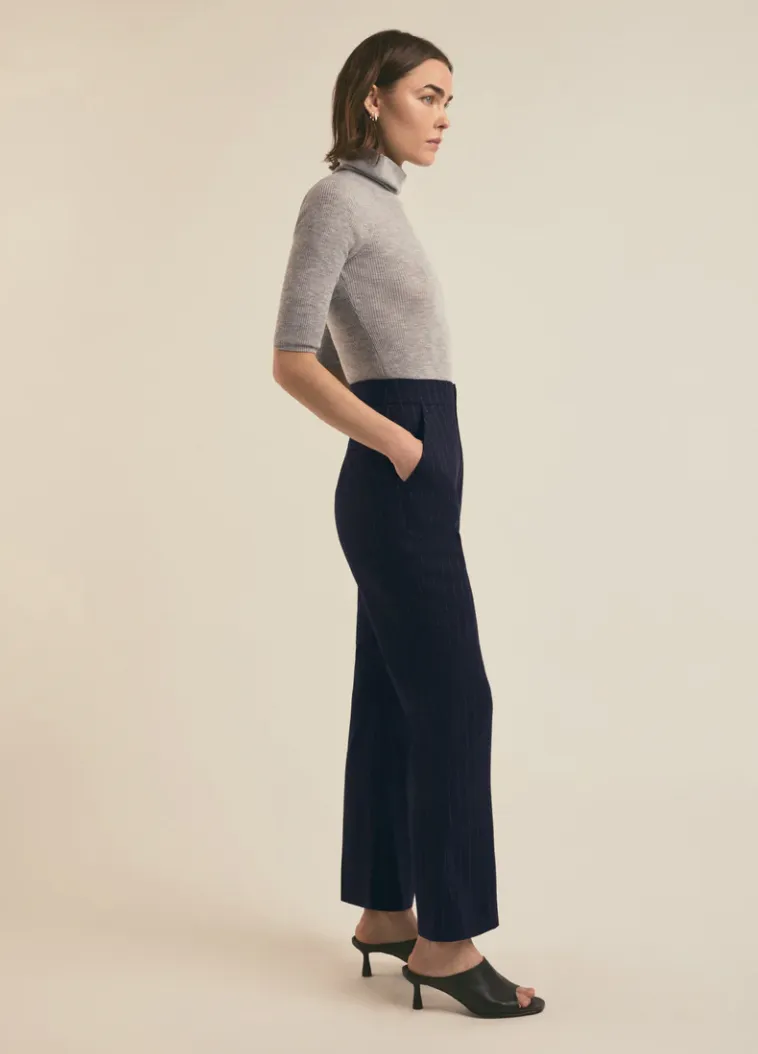 The Phoebe Pant - Navy Pinstripe