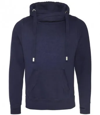 Unisex Cowl Cross Neck Hoodie - various colours