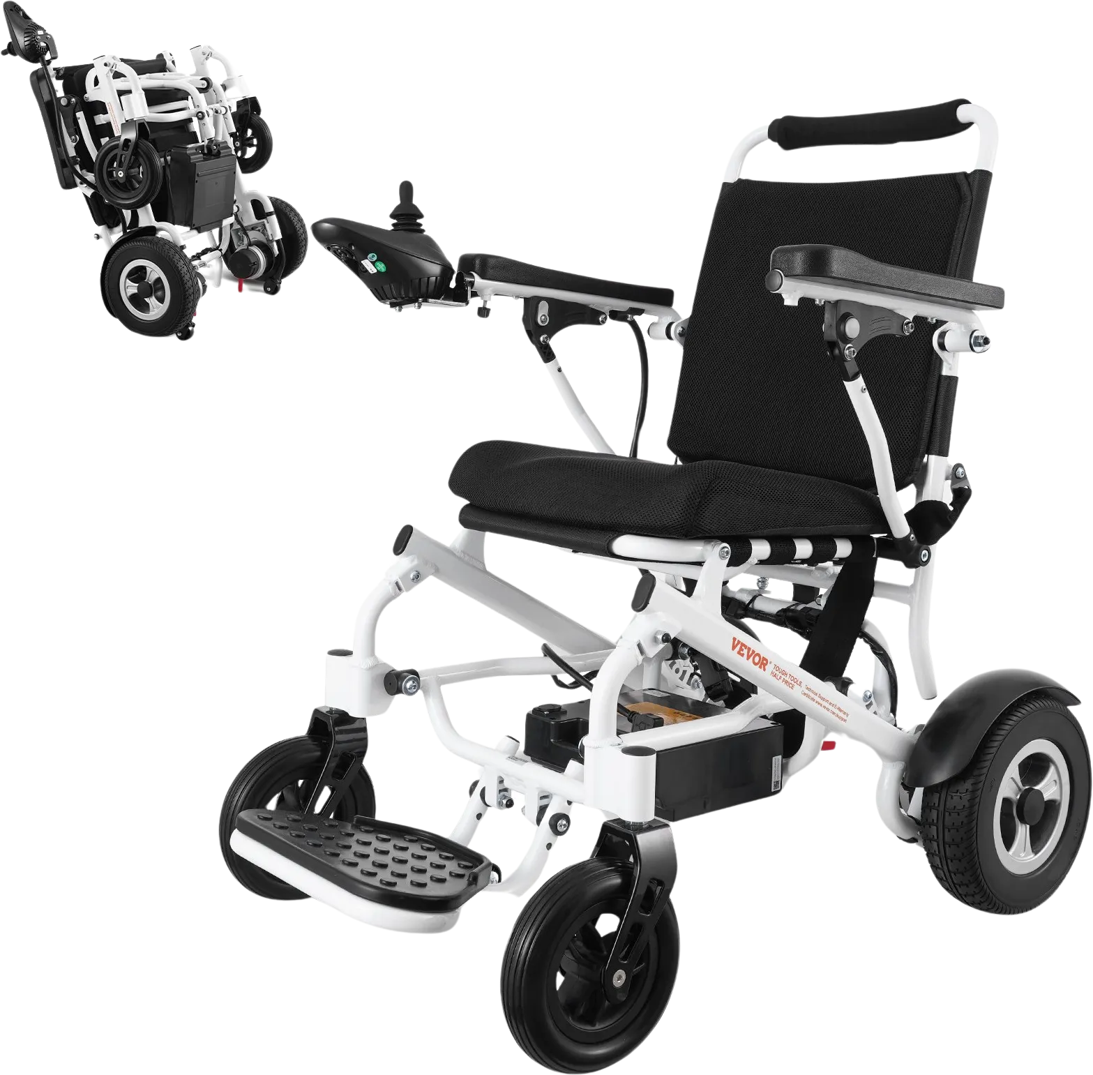 Vevor Electric Wheelchair 17.7" Width Foldable with 300 lbs. Capacity 3.7 MPH 12.5 Mile Range New