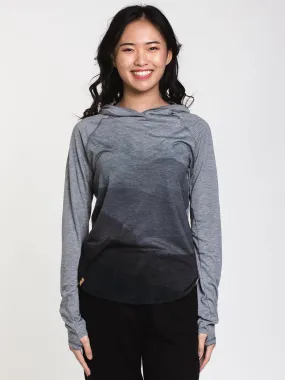 WOMENS DESTINATION PULLOVER HOODIE - GREY - CLEARANCE