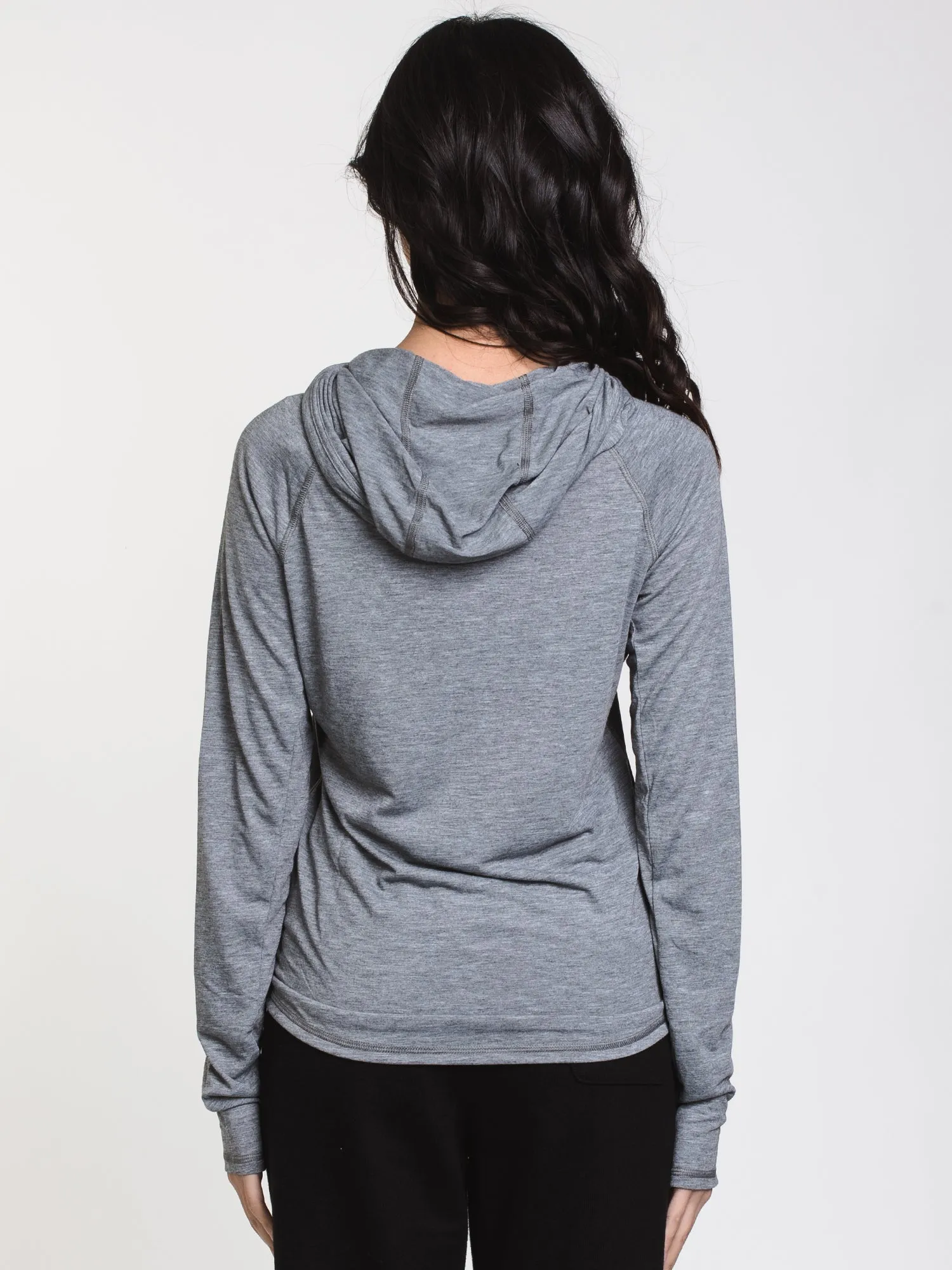 WOMENS DESTINATION PULLOVER HOODIE - GREY - CLEARANCE