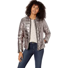 Womens Hand Stuffed Puffer Jacket Down Alternative Coat Bronze