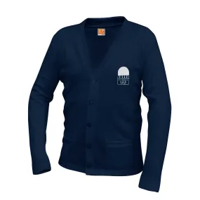 Youth V-Neck Cardigan with Forest Park Logo